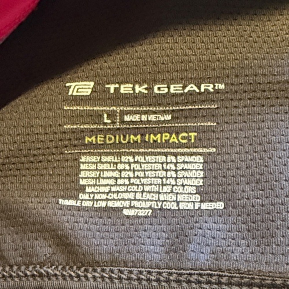Tek Gear Size Large Impact‎ Sports Bra Set 2 Gray Pink Racerback Activewear - Picture 7 of 7